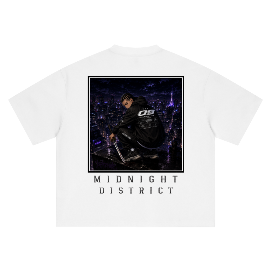 Boxy Oversized Manga Tee - White