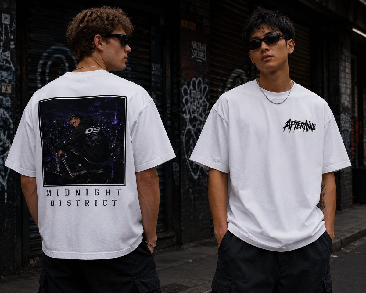 Boxy Oversized Manga Tee - Black